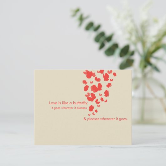 Koraalvlinder opslaan datum kaart (Staand voorkant)