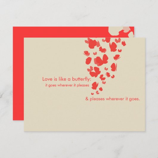 Koraalvlinder opslaan datum kaart (Voorkant / Achterkant)