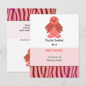 Koraalvogeltje Baby Shower Uitnodiging (Voorkant / Achterkant)