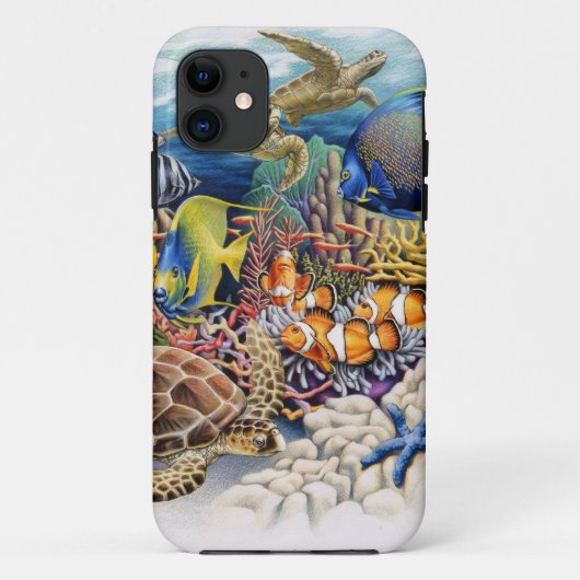 koraalwater met tropische vis Case-Mate iPhone case (Achterkant)