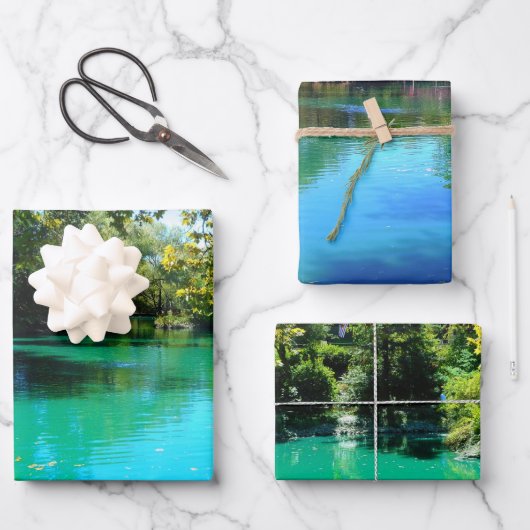 Koraalwater van het meer van hoge kwaliteit Triad  Inpakpapier Vel (Voorkant)