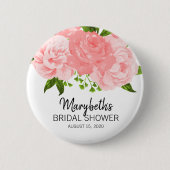 KoraalWaterverf Floral Vrijgezellenfeest Button (Voorkant)