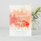 Koraalwaterverf met bladgoudbruin kaart (Staand voorkant)