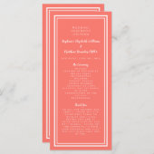 Koraalweddenschappen — Minimalistisch Eenvoudige P Programmakaart (Voorkant / Achterkant)