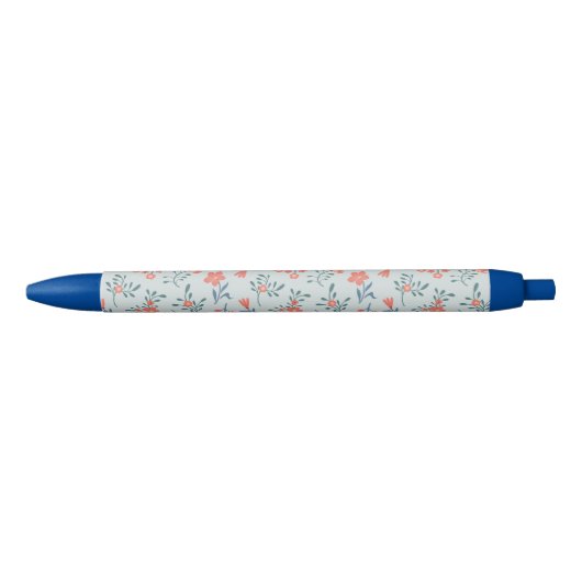 Koraalweide Bloemmotief Blauwe Inkt Pen (Voorkant)
