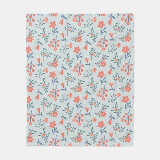 Koraalweide Bloemmotief Fleece Deken (Voorkant)
