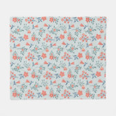 Koraalweide Bloemmotief Fleece Deken (Voorkant (Horizontaal))