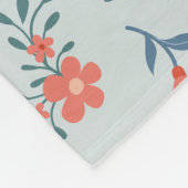 Koraalweide Bloemmotief Fleece Deken (Hoek)