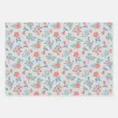 Koraalweide Bloemmotief Inpakpapier Vel (Voorkant 3)