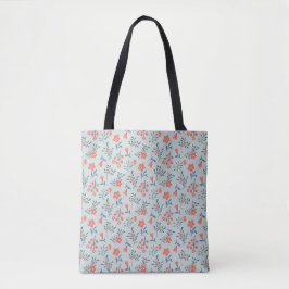 Koraalweide Bloemmotief Tote Bag