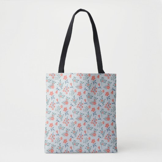 Koraalweide Bloemmotief Tote Bag (Voorkant)