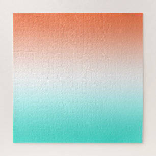 Koraalwit en turquoise verloop legpuzzel