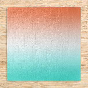Koraalwit en turquoise verloop legpuzzel