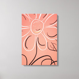 Koraalwit en zwart canvas afdruk