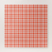 Koraalwit ruitpatroon legpuzzel (Horizontaal)