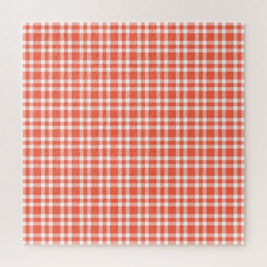 Koraalwit ruitpatroon legpuzzel (Verticaal)