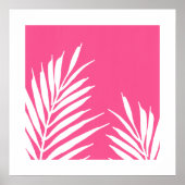 Koraalwitte acrylpalmbladeren poster (Voorkant)
