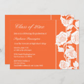 Koraalwitte florale graduatie kaart (Voorkant / Achterkant)