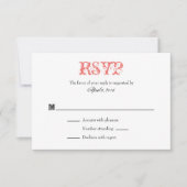 Koraalwitte vlek Eenvoudige bruiloft RSVP-kaarten RSVP Kaartje (Voorkant)