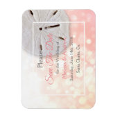 Koraalzandband - Het huwelijk sparen de Datum Magn Magneet (Verticaal)