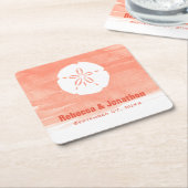 Koraalzanddollar Kartonnen Onderzetters (Schuin)