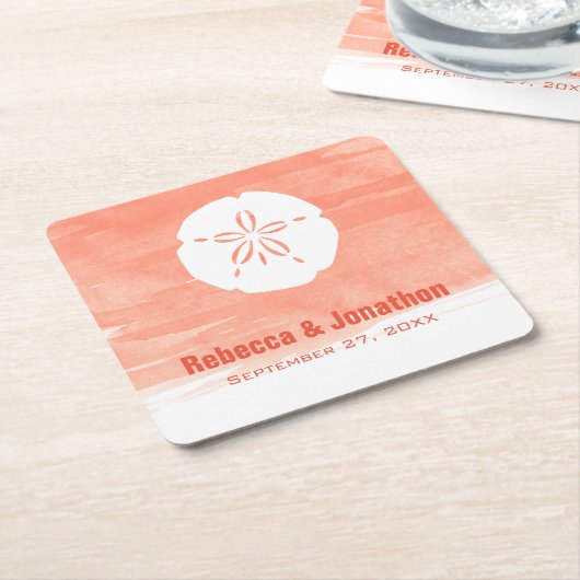 Koraalzanddollar Kartonnen Onderzetters (Schuin)