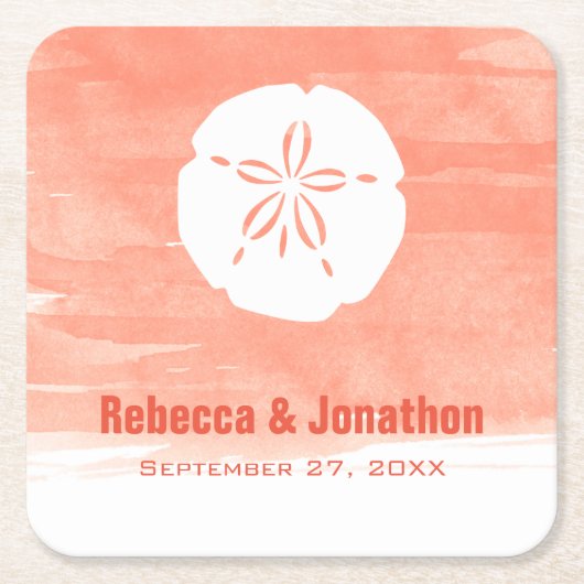 Koraalzanddollar Kartonnen Onderzetters (Voorkant)