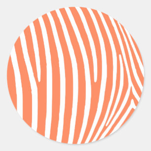 Koraalzebrastripes Ronde Sticker