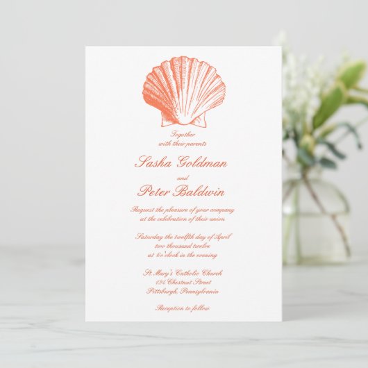 Koraalzee Shells Weddenschap Kaart (Staand voorkant)