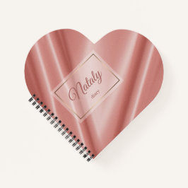 Koraalzijde textuur. Gouden lijst. Notitieboek