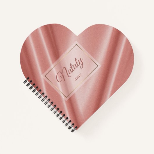 Koraalzijde textuur. Gouden lijst. Notitieboek (Voorkant)