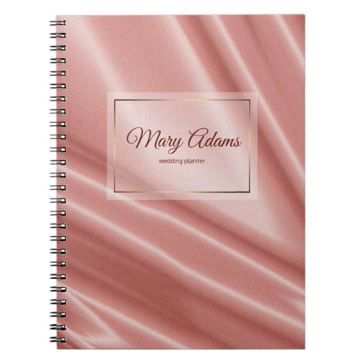 Koraalzijdestructuur. Golden lijst. Notitieboek (Voorkant)