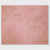 Koraalzilver Peach Grey Metallic Pink Stripes Stip Cadeaupapier (Vlak)