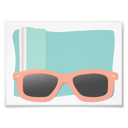 Koraalzonnebril Foto Afdruk (Voorkant)