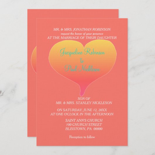 Koraalzonneharten Kaart (Voorkant / Achterkant)