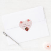 Koral Butterfly Flowers Foto Hartelijk dank Hart Sticker (Envelop)