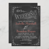 Koral Chalkboard Weddenschap Kaart (Voorkant / Achterkant)