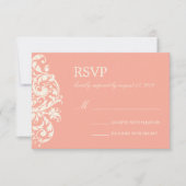 KORAL & CREAM FLOURISH | WEDDING RSVP KAARTJE (Voorkant)