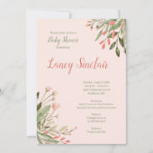 Koral Floral Corners Baby shower Kaart (Voorkant)