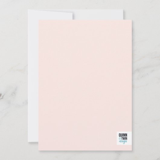 Koral Floral Corners Baby shower Kaart (Achterkant)