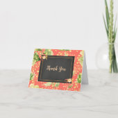 Koral Floral Wedding Dank je Bedankkaart (Voorkant)