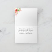 Koral Floral Wedding Dank je Bedankkaart (Binnen)