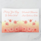 Koral Flowered Happy Birthday Kaart (Binnen)