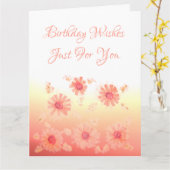 Koral Flowered Happy Birthday Kaart (Gele Bloem)