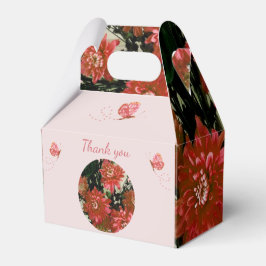 Koral Flowers Butterfly Floral Hartelijk dank Bedankdoosjes