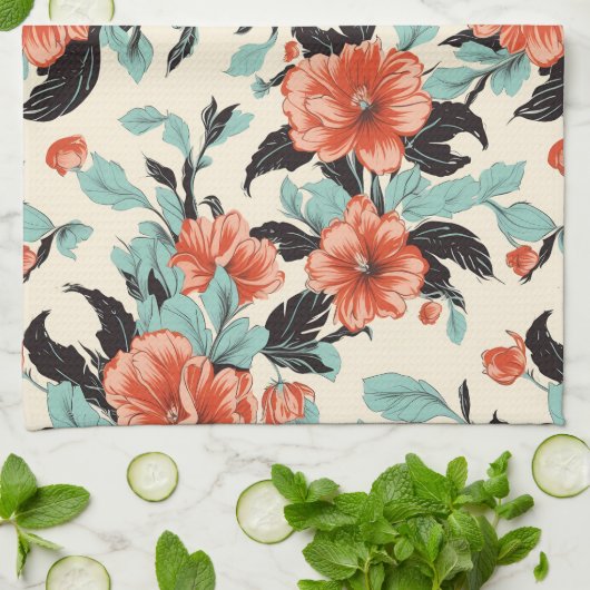 Koral Garden Theedoek (Gevouwen)