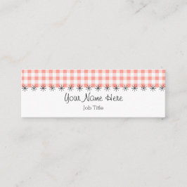 Koral Gingham stripe visitekaartje skinny