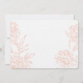 Koral Grey  Floral Wedding Kaart (Achterkant)