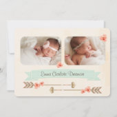 Koral Mint Boho Dreamweaver Birth Announement Aankondiging (Achterkant)