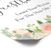 Koral Perzik Garden Floral Weddenschap Poster (Hoek)